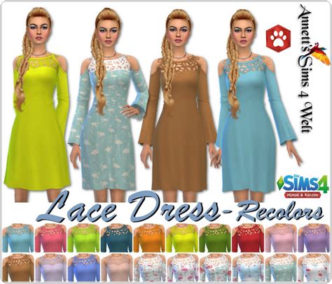 Lace Dress Recolors At Annetts Sims 4 Welt Sims 4 Updates
