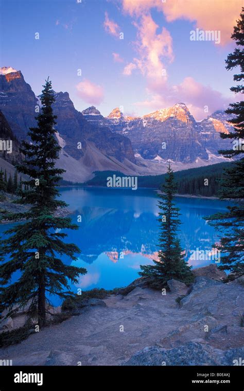 Dawn Light On Moraine Lake And The Valley Of The Ten Peaks Canadian