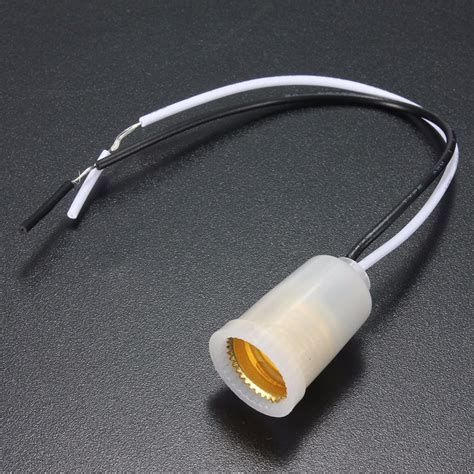 E12 Base Plastic Led Light Bulb Socket Lamp Holder 15cm Wire Adapter C