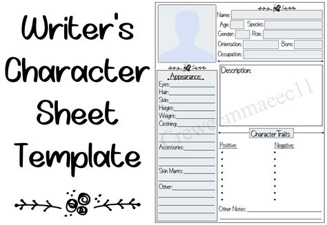 Character Sheet Writing Character Sheet Template Writ Vrogue Co