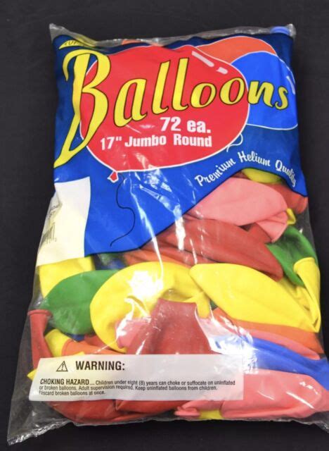 Assorted Color Balloons 72 Pack Tuf Tex 17 Jumbo Round Latex