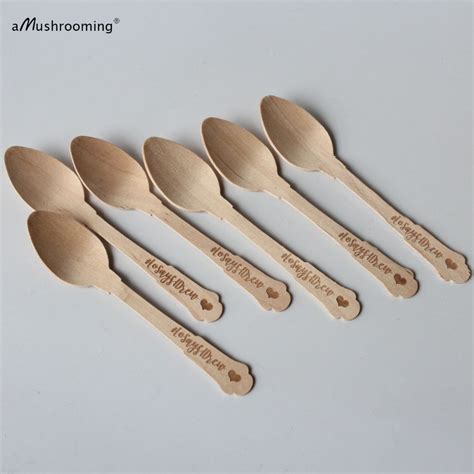 X1000 Custom Wood Spoons Tea Spoons Mini Spoons For Wedding Restaurant And Pub Party Buffet