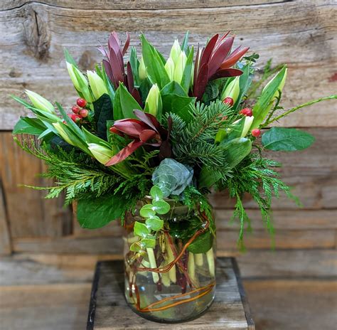 Festive Tulip Arrangement Percy Waters Florist