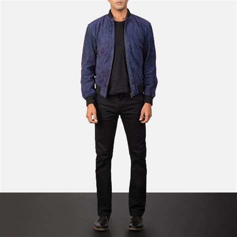 Check spelling or type a new query. Men's Shane Navy Blue Suede Bomber Jacket