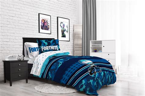 Fortnite Gaming Boys Queen Comforter And Sheet Set 7 Piece Bed In A Bag