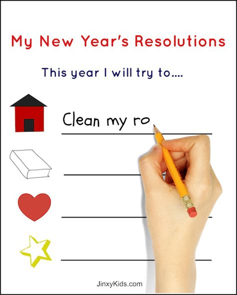 Free Printable New Years Resolutions Activity Sheet For Kids Jinxy Kids