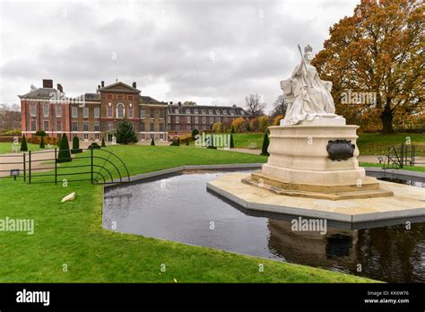 Queen Victoria Statue Around Kensington Palace In Hyde Park London