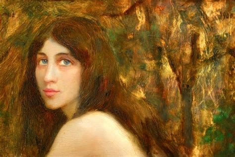 Leon Printemps Woodland Nymph Impressionist Oil Portrait Of A Nude