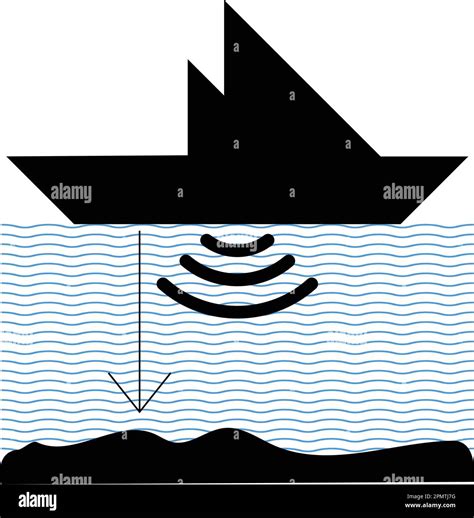 Water Depth Icon Measure The Depth Of Shallow Waters Vector Art