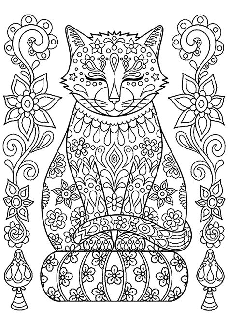 Get This Adult Coloring Pages Animals Cat 1