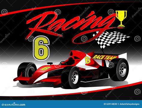 Red Open Wheel Racing Car Trophy Stock Illustrations Red Open Wheel