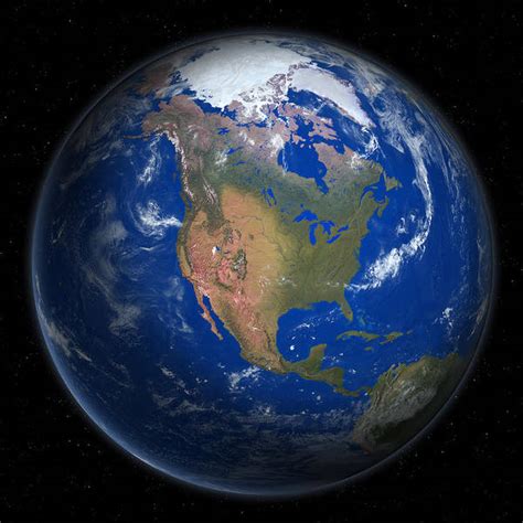 Planet Earth From Space North America Prominent Art Print By Saul