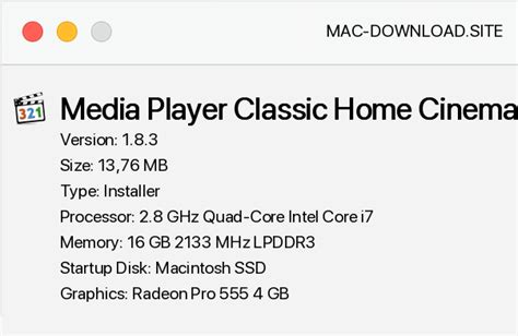 Download Media Player Classic Home Cinema 1.8.3 for free from mac
