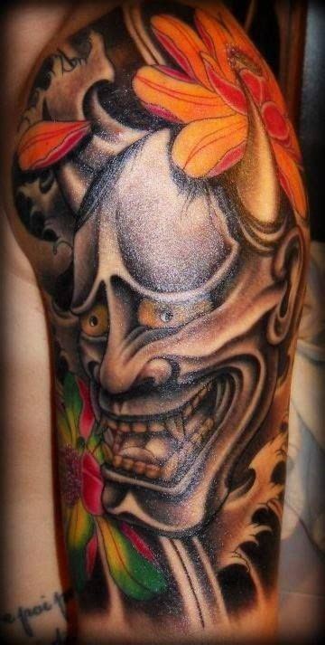 See more ideas about demon tattoo, tattoo designs, dark tattoo. Half Sleeve Japanese Demon Mask Tattoo For Men | Mask ...
