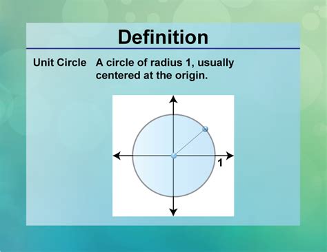 Definition Circle Concepts Unit Circle Media4math