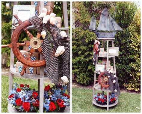 Nautical sailor decor baby shower decoration stand up nursery centerpiece decorations blue black white showers boy ups gray table ocean sea. Inspired By This Nautical Baby Shower