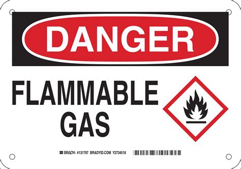Danger Sign Flammable Gas Header Danger Rectangle 7 In Height 10