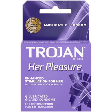 trojan her pleasure sensations lubricated condoms 3ct