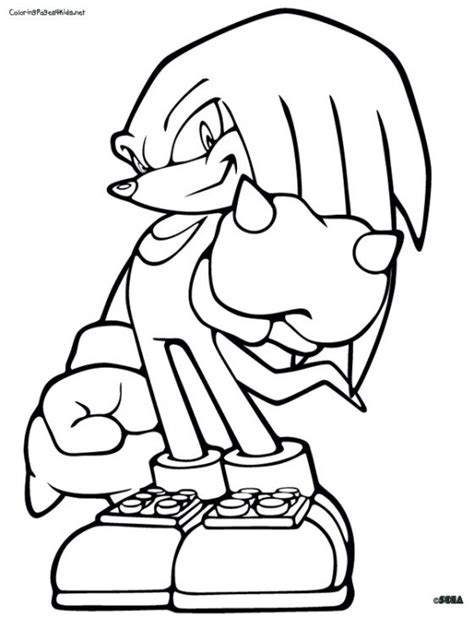 Knuckles In Sonic The Hedgehog Coloring Page Free To Print