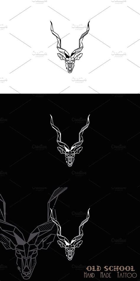 Mit viel energie und power wirbelt er auf der bühne umher. Antelope Tattoo | Black and white background, Vector artwork