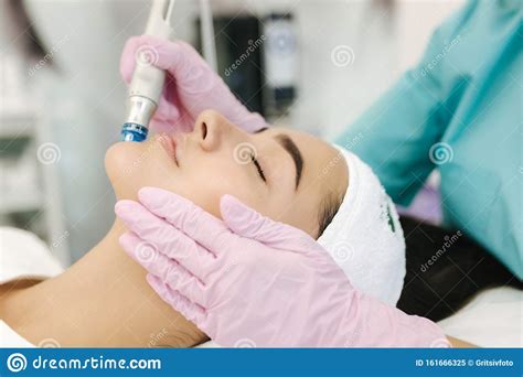 Close Up Of Woman Getting Facial Hydro Microdermabrasion Peeling