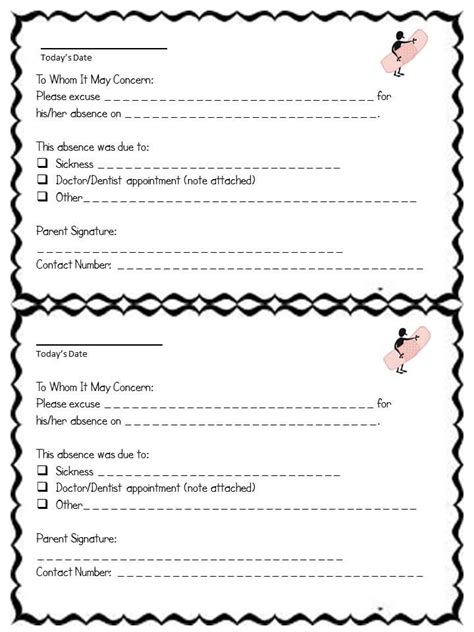 Absence from school form. | Student binders, School notes ...
