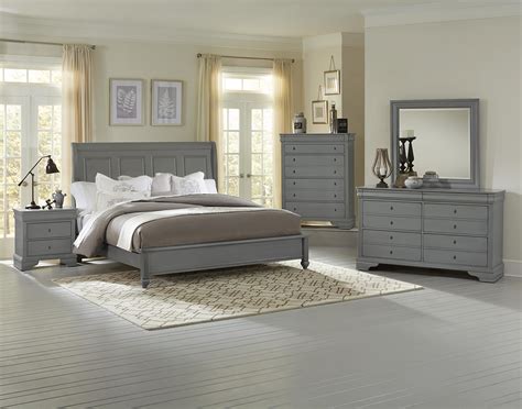 • featuring several finish options, including dark cherry, gray antique pewter, or painted distressed ebony. Vaughan Bassett French Market Queen Bedroom Group | Hudson ...
