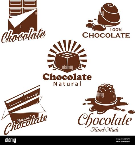 Chocolate Candy And Bar Vector Symbol Set Cacao Dessert And Choco