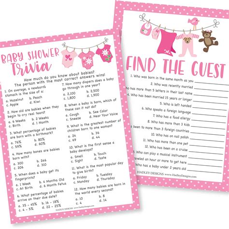 Buy Pink Baby Shower Games For Girls 2 Games Double Sided 25 Baby