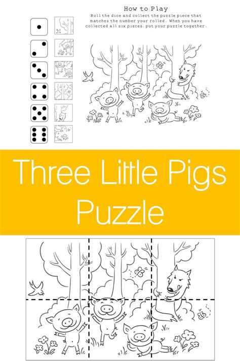 (7 little words & jumble) it's mostly out of habit and i enjoy it. Three Little Pigs Puzzle Black and White | Three little ...