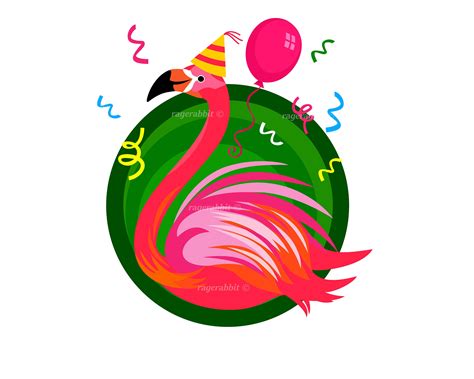 Flamingo Illustrations Set Vector Hawaii Luau Party Pink Etsy Uk