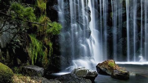 Download hd waterfall wallpapers best collection. Tropical Waterfall-cascade-rocks-moss-Nature Wallpaper for ...