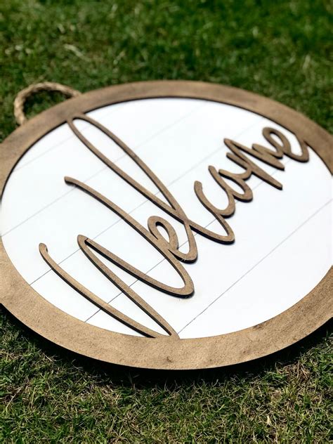 Laser Cut Wooden Welcome Sign Etsy