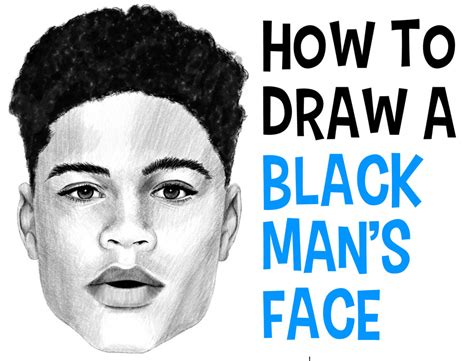 How To Draw A Black Mans Face From The Front View Easy Step By Step