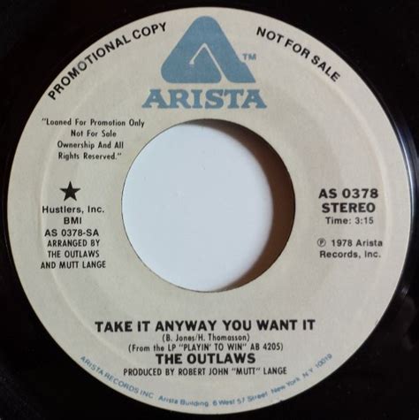 Outlaws Take It Anyway You Want It 1978 Vinyl Discogs