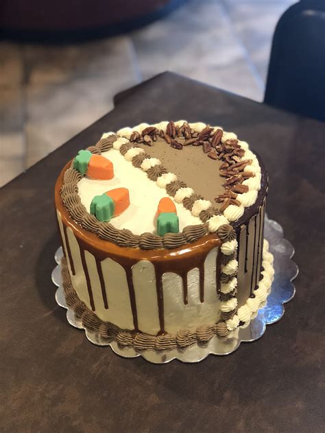 Most small restaurants, called hotelis in kenya, serve mandazi. Half carrot cake, half chocolate pecan cake | Pecan cake ...