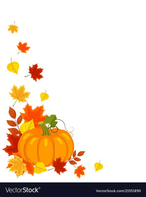 Background With Autumn Leaves Pumpkin Royalty Free Vector