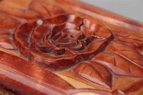 Buy Beautiful Designer Handmade Carved Wooden Jewelry Box Varnished