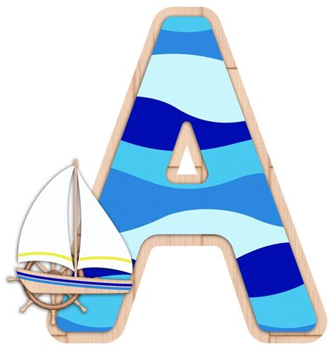 A ‿ Alphabet Print Sea Theme Nautical Letters