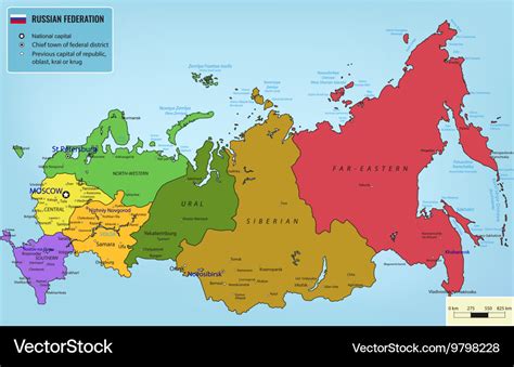 Russian Federation Map With Selectable Territories