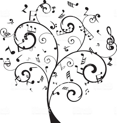Vector Illustration Of A Tree With Musical Notes Vector Trees Free
