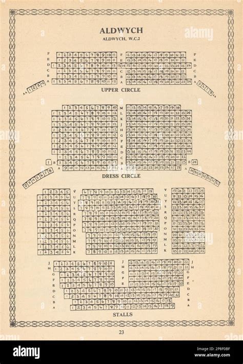 Aldwych Theatre London Vintage Seating Plan 1960 Old Vintage Print