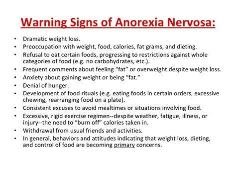 Anorexia Nervosa Signs And Symptoms