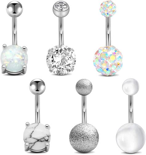 Surgical Steel Acrylic Ball Navel Belly Ring Button Piercing Jewelry