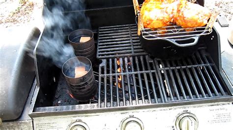 Learn how to cook chicken thighs on a gas grill. Smoking Chicken on a Gas Grill #2. - YouTube