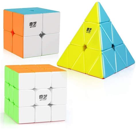 Dfantix Qiyi Stickerless Speed Cube Set Qidi S 2x2 Warrior W 3x3 Qiming