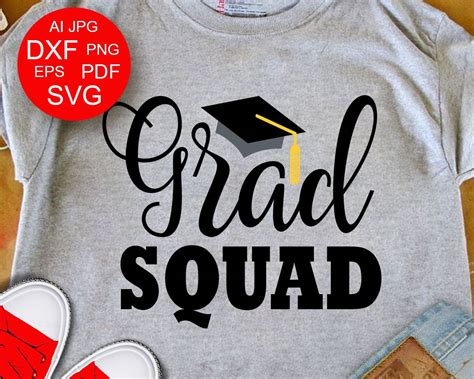 Grad Squad Svg Files Graduation Hat Digital Files Graduate Kindergarten