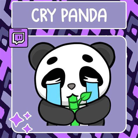 Cry Panda Emote Twitch Emote Youtube Emote Discord Emote Community