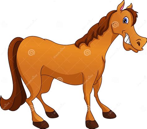 Cute Horse Cartoon On A White Background Stock Vector Illustration Of