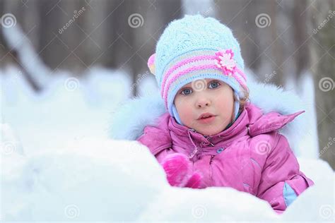 Little Girl In Snow Stock Photo Image Of Girl White 9494060